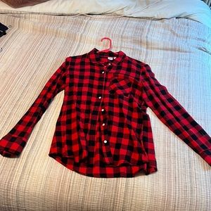 Small Red GAP Plaid Long Sleeve